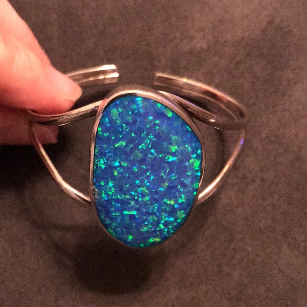 Silver turquoise bangle